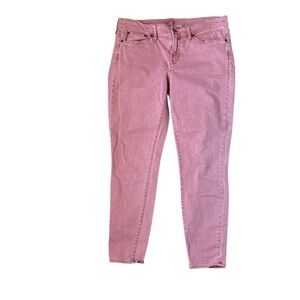 J. Crew Pink Cotton Blend Stretch Straight Hi Rise Jeans